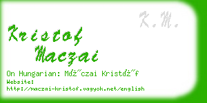 kristof maczai business card